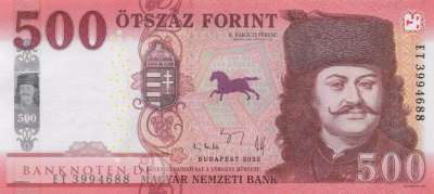 Hungary - 500 Forint (#202c_UNC)