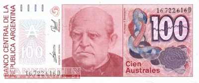 Argentinien - 100  Australes (#327c-D_UNC)