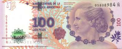 Argentinien - 100  Pesos - Evita Peron (#358b-N2_UNC)