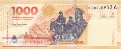 Argentinien - 1.000  Pesos - Ersatzbanknote (#367-A-R_UNC)