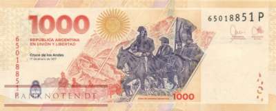 Argentinien - 1.000  Pesos (#367-P_UNC)