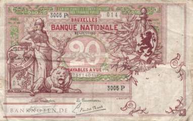 Belgien - 20  Francs (#067-19_F)