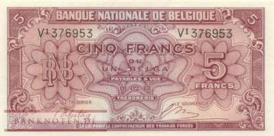 Belgien - 5 Francs (#121_UNC)