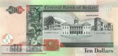 Belize - 10  Dollars (#068f_UNC)