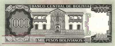 Bolivia - 1.000  Pesos Bolivianos (#167a-U3_XF)