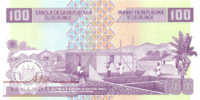 Burundi - 100  Francs (#044c_UNC)