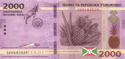 Burundi - 2.000  Francs (#052c_UNC)