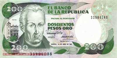 Kolumbien - 200  Pesos Oro (#429d-91_UNC)