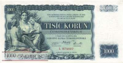 Tschechoslowakei - 1.000  Korun - SPECIMEN (#026s_AU)