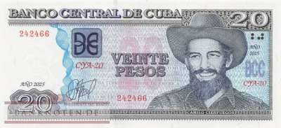Kuba - 20 Pesos (#122p_UNC)