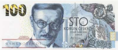 Tschechische Republik - 100 Korun - Gedenkbanknote in Folder (#032_UNC)