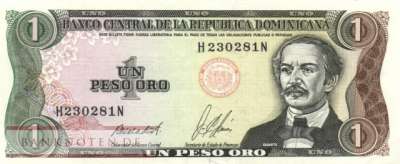Dominican Republic - 1  Peso Oro (#126b-U2_VF)
