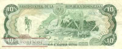 Dominikanische Republik - 10  Pesos Oro (#132_F)