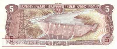 Dominikanische Republik - 5  Pesos Oro (#143a_VF)