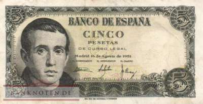 Spanien - 5  Pesetas (#140a_F)