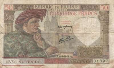 Frankreich - 50  Francs (#093-41_VG)