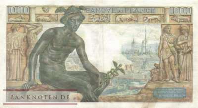 Frankreich - 1.000  Francs (#102-42_VG)