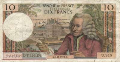 Frankreich - 10  Francs (#147d-73_VG)