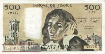 Frankreich - 500  Francs (#156d-77_VG)