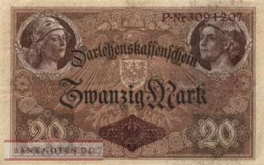 Deutschland - 20  Mark (#DEU-055b_VF)