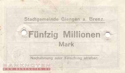 Giengen - 50 Millionen Mark (#I23_1784c-1_VF)