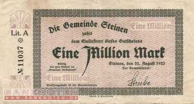 Steinen - 1 Million Mark (#I23_4873a_VF)