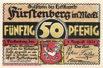 Fürstenberg in Mecklenburg - 50  Pfennig (#SS0402_11-3_UNC)