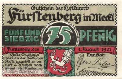 Fürstenberg in Mecklenburg - 75  Pfennig (#SS0402_8-4-2_UNC)