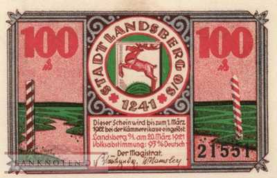 Landsberg/Oberschlesien - 100  Pfennig (#SS0763_1a-3-3_AU)