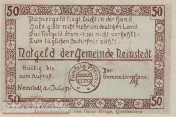 Neinstedt - 50  Pfennig (#SS0933_1a-3_UNC)