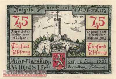 Nieder-Marsberg - 75  Pfennig (#SS0971_2-2_UNC)