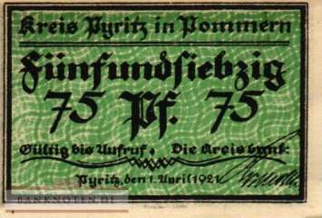 Pyritz - 75  Pfennig (#SS1082_2a-3_UNC)