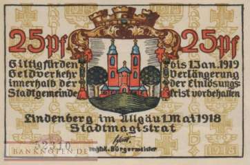 Lindenberg i. Allgäu - 25  Pfennig (#VAL047_4b_AU)