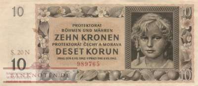 Protektorat Böhmen und Mähren - 10  Kronen (#ZWK-014a_VF)