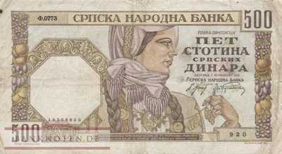 Deutsche Besatzung Serbien - 500  Dinar (#ZWK-063b_F)