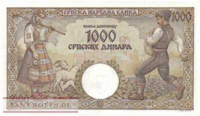 Deutsche Besatzung Serbien - 1.000  Dinara (#ZWK-068a_AU)