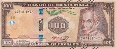 Guatemala - 100 Quetzales - 80 Jahre... (#130_UNC)