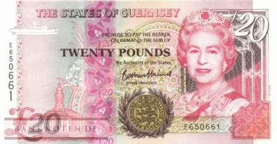 Guernsey - 20  Pounds (#058_A_UNC)