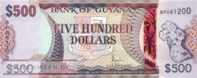 Guyana - 500  Dollars (#037c_UNC)