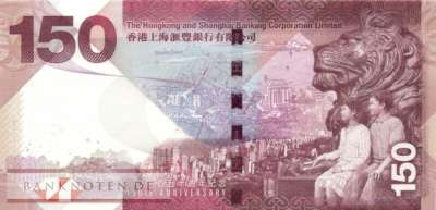 Hong Kong - 150  Dollars - 150 Jahre HSBC Bank ohne Folder (#217d_UNC)