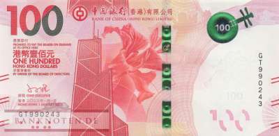 Hong Kong - 100 Dollars (#350c_UNC)