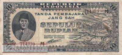 Indonesien - 10  Rupiah (#019_VG)