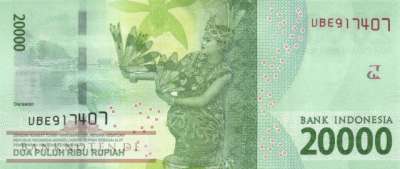 Indonesia - 20.000  Rupiah (#158d_UNC)