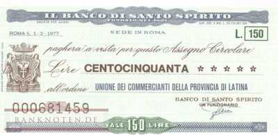 Banco di Santo Spirito - Latina - 150  Lire (#06m_34_11_UNC)