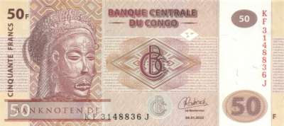 Congo, Democratic Republic - 50  Francs (#097_B_UNC)