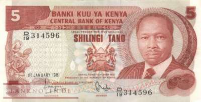 Kenia - 5  Shillings (#019a_VF)