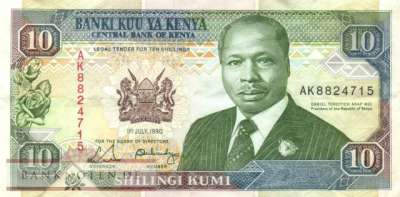 Kenia - 10  Shillings (#024b_VF)