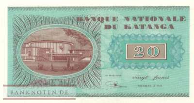 Katanga - 20  Francs (#006a_UNC)
