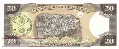 Liberia - 20  Dollars (#028b_UNC)