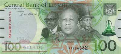 Lesotho - 100 Maloti (#029b_UNC)
